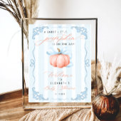 Kleine pompoen op de weg Bow Baby shower welkom Poster