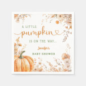 Kleine pompoen op de weg Herfst Baby shower papier Servet (Voorkant)