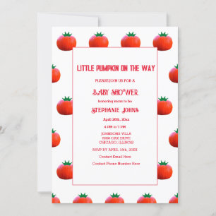 Kleine pompoen op de weg Herfst herfst Baby shower Kaart