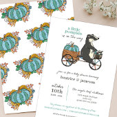 Kleine pompoen op de weg koppels jongen Baby showe Kaart