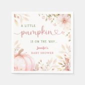 Kleine pompoen op de weg meisje Herfst Baby shower Servet (Voorkant)