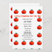 Kleine pompoen op de weg QR-code Baby shower Kaart (Voorkant / Achterkant)