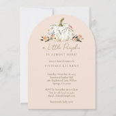 Kleine pompoen op de weg roze bloemen Baby shower Kaart (Voorkant)