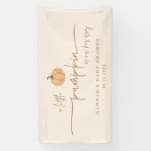 Kleine pompoen op haar weg Herfst Baby shower bann Spandoek (Verticaal)