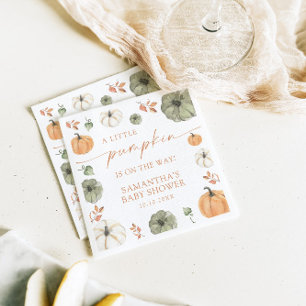 Kleine Pompoen Op Weg Herfst Baby Borrel Servet