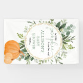 Kleine pompoen op weg herfst baby shower achtergro spandoek (Horizontaal)