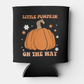 Kleine pompoen op weg Herfst zwangerschap groovy Blikjeskoeler (Voorkant)