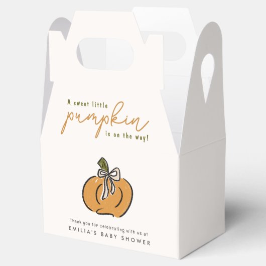 Kleine pompoen op weg naar Baby shower Bedankdoosjes (Geopend)