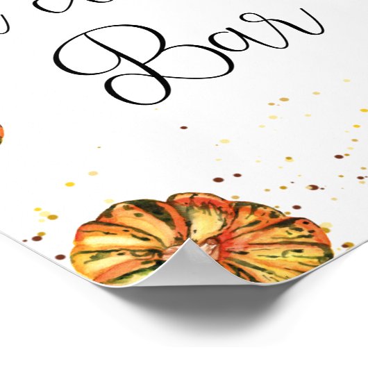 Kleine pompoen Poster met warme chocolade (Hoek)