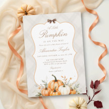 Kleine Pompoen Preppy Geruite Boog Herfst Baby Sho