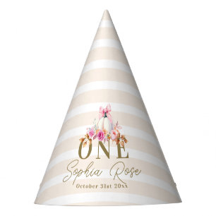 Kleine Pompoen Roze Bow Rozen 1e Elegante Verjaard Feesthoedjes