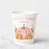 Kleine Pompoen Roze Meisje Baby shower Papier Cups Papieren Bekers (Voorkant)