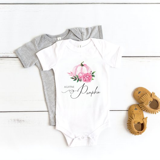 Kleine Pompoen Roze Roestige Baby Shower Romper