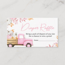 Kleine Pompoen Roze Truck Herfst Baby Luier Raffle