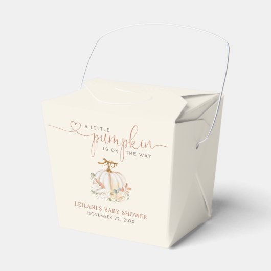 Kleine pompoen rustiek Baby shower Bedankdoosjes (Voorkant Zijde)