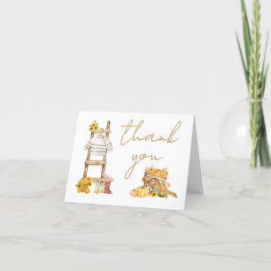 Kleine pompoen rustiek Baby shower Bedankkaart