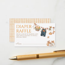 Kleine Pompoen Rustieke Baby Shower Luier Raffle