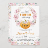 Kleine Pompoen Rustieke Katoenen Bloemen Eerste Ve Kaart (Voorkant / Achterkant)