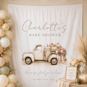 Kleine Pompoen Truck Baby Shower Fotobackdrop Wandkleed