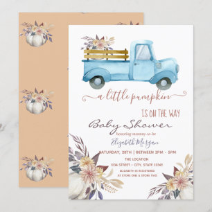 Kleine Pompoen Truck Bloemen,Gestippelde Baby Show Kaart