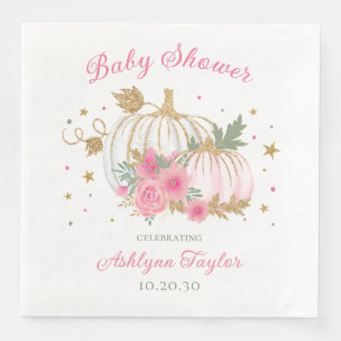 Kleine Pompoen Tweeling Meisje Baby Shower Servet