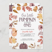 Kleine Pompoen Verjaardag, Herfst 1e Verjaardag Kaart (Voorkant / Achterkant)