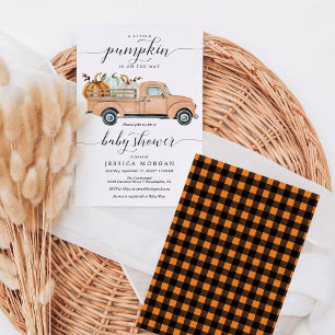 Kleine Pompoen Vrachtwagen Baby shower Uitnodiging