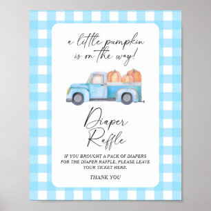 Kleine pompoen vrachtwagen val luierspel poster