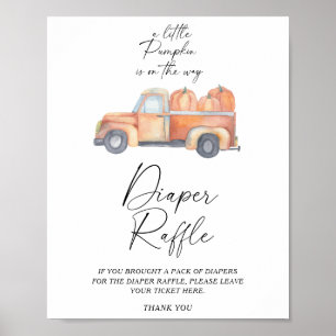 Kleine pompoen vrachtwagen val luierspel poster