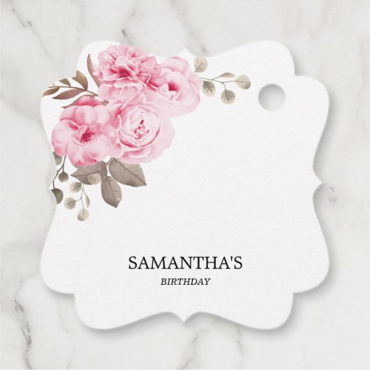 Kleine Pompoen Waterverf Bloemen Verjaardag Bedank Bedankjes Labels (Achterkant)