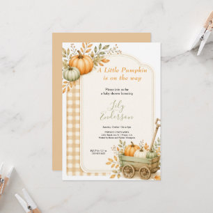 kleine pompoen waterverf oranje babyshower Feest Kaart