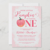 Kleine pompoen wordt een Waterverf 1e verjaardag Kaart (Voorkant)