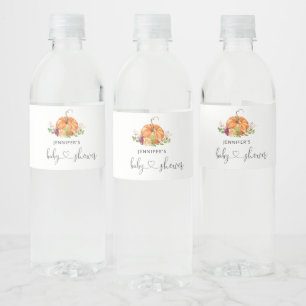 Kleine pompoen zijn onderweg waterfles etiket