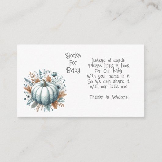 Kleine pompoenboeken voor Baby-afsluitkaart Informatiekaartje (Voorkant)