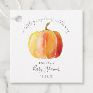 Kleine pompoenen Baby shower Bedankjes Labels