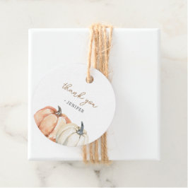 Kleine pompoenen Baby shower Bedankjes Labels