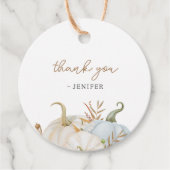 Kleine pompoenen Baby shower Bedankjes Labels (Voorkant)