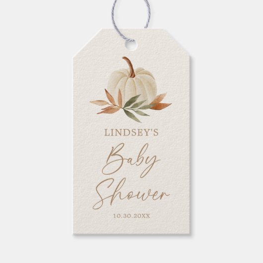 Kleine pompoenen Baby shower Gift Labels Cadeaulabel (Voorkant)