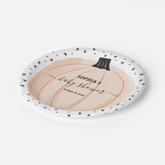 Kleine pompoenen Baby shower Papieren Bordje (Gekanteld)