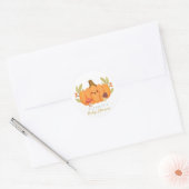 Kleine pompoenen Baby shower Ronde Sticker (Envelop)