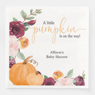 Kleine pompoenen herfst baby shower servet