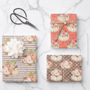 Kleine pompoenen inpakpapier vel