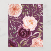 Kleine pompoenflorale douche raadt het woord flyer (Achterkant)