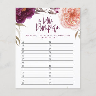 Kleine pompoenflorale douche raadt het woord flyer