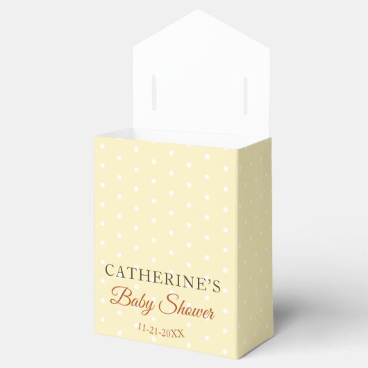 Kleine pompoengeel rustiek land Baby shower Bedankdoosjes (Geopend)