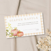 Kleine pompoenHerfst Baby shower Diaper Raffle Informatiekaartje