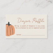 Kleine pompoenHerfst Baby shower Diaper Raffle Informatiekaartje (Voorkant)