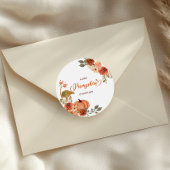 Kleine pompoenHerfst Floral Baby shower Ronde Sticker