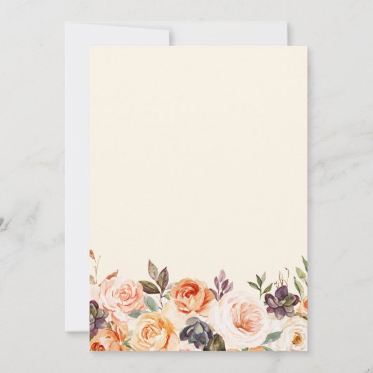 kleine pompoenkarton herfst floraal baby shower kaart (Achterkant)