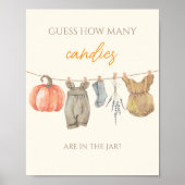 Kleine pompoenkledij Raad eens hoeveel Snoepjes Poster (Voorkant)